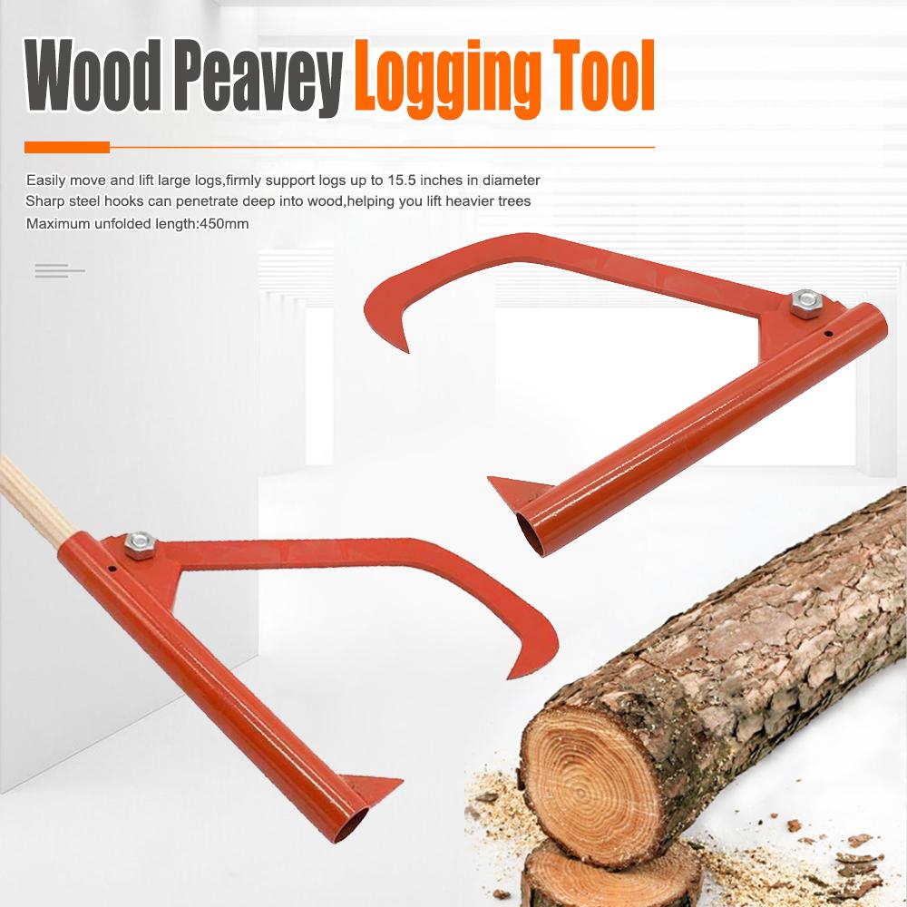 Steel Roller Felling Lever Lifter Log Peavy Home Transport Cant Hook Rustproof Heavy Duty Backyard Roller Tool (No Wood Handle)