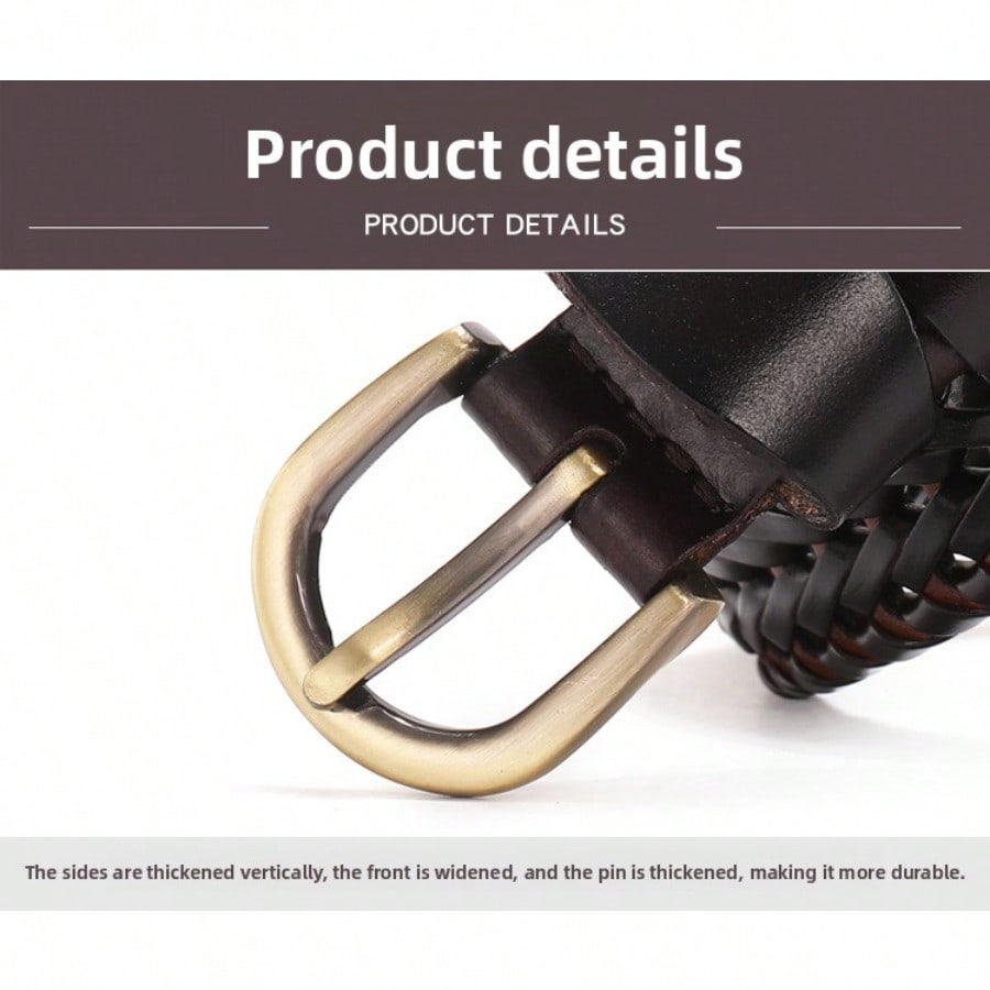 Youth Vintage Handwoven Belt Men's and Women's Leather Pin Buckle Belt Men's Belt