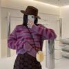 Women's Clothing Winter Sweater Loose Pullover Casual Korean Fashion Print Striped Knitted Tops Elegant and Simple Jumper Female