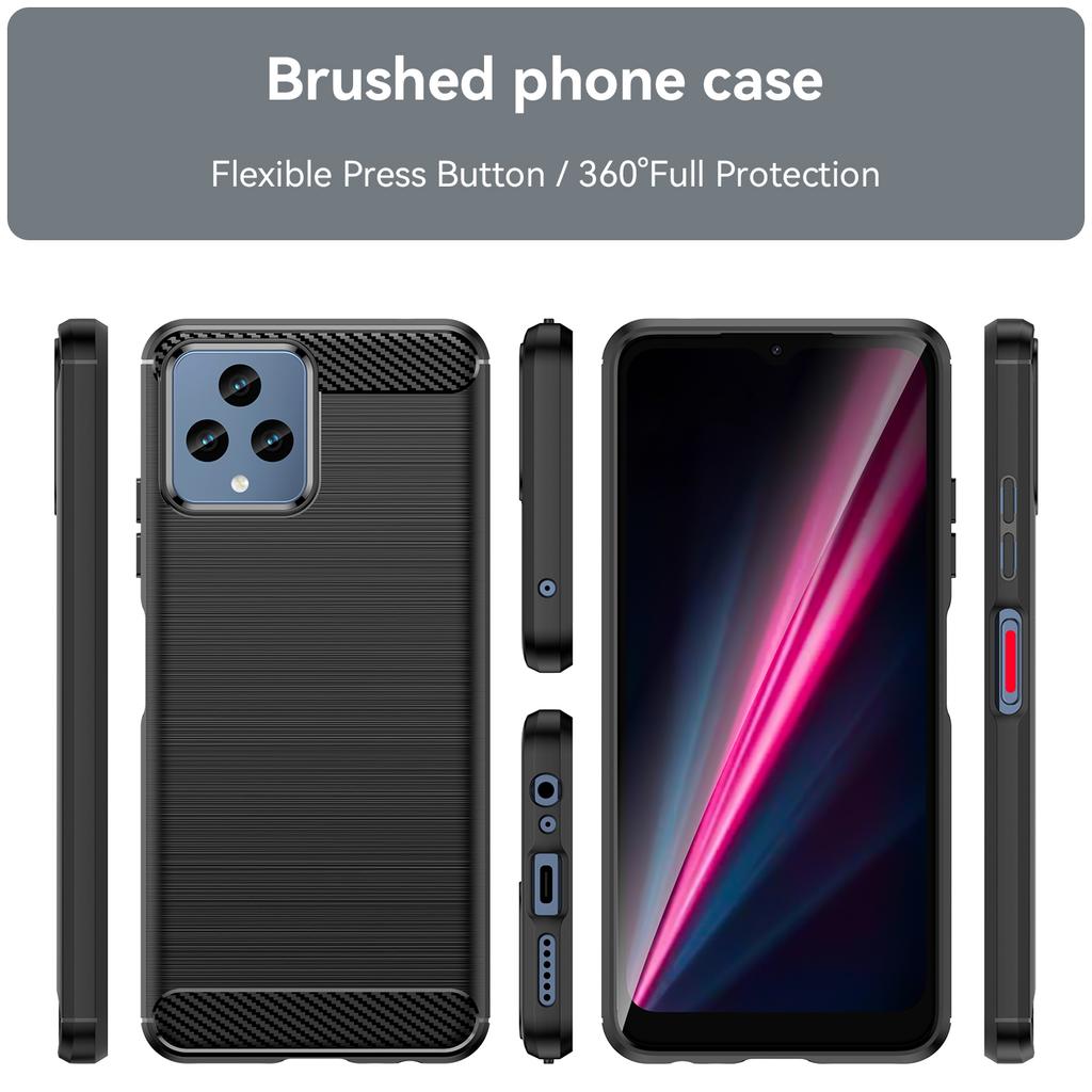 For T-Mobile T Phone 5G/REVVL 6 5G/REVVL 6x 5G Case Soft TPU Carbon Fiber Texture Phone Cover