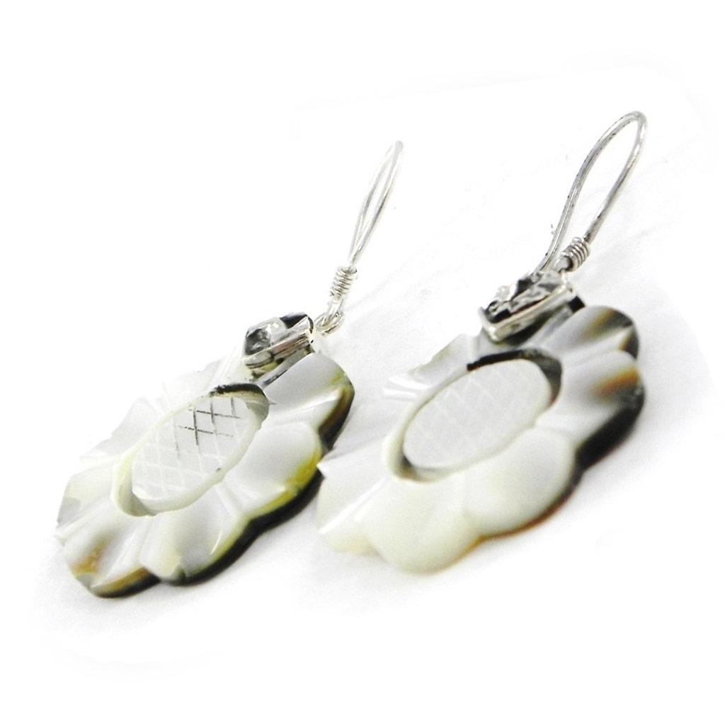 Les Trésors De Lily [H8302] - Silver 'Wisdom' Mother-of-pearl Earrings