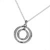 Huitan Double Circle Design Women Pendant Necklace  Color Inlaid Shiny CZ Party Daily Fashion Female Accessories Jewelry