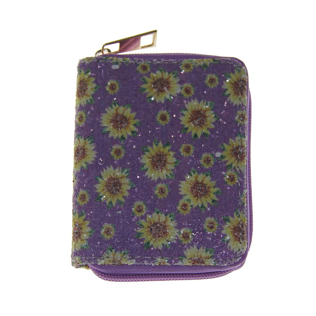 New Chrysanthemum Sequined Short Zipper Small Wallet, Wallet Card Bag Sample