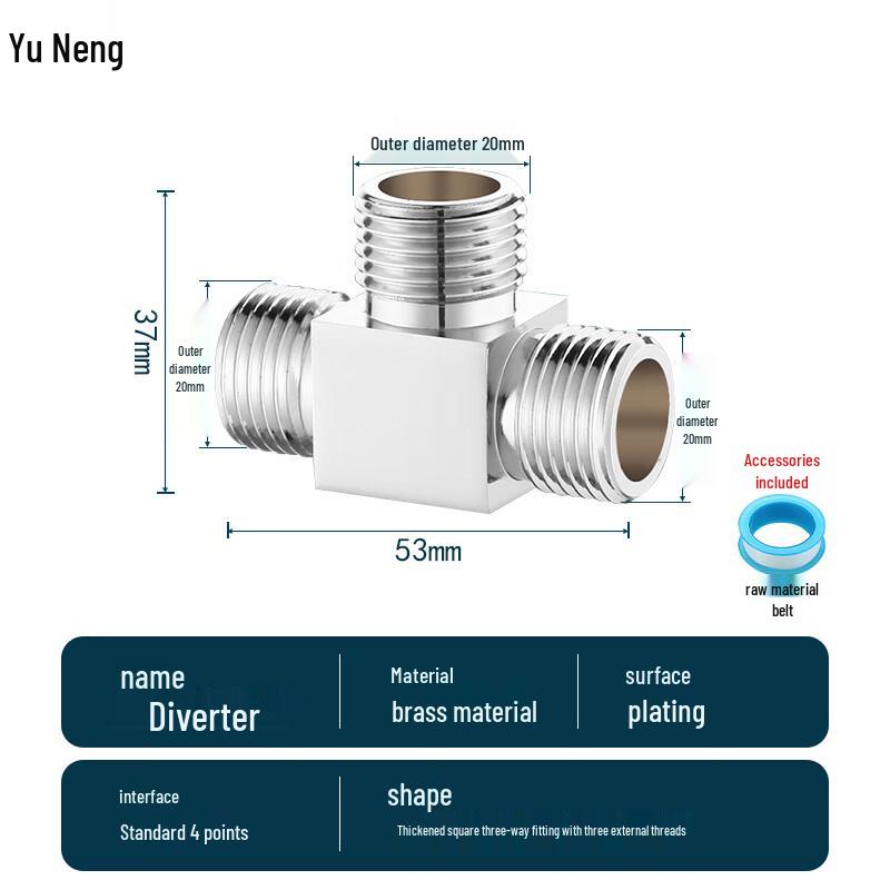 YUNENG Brass 3-Way Faucet Splitter Diverter