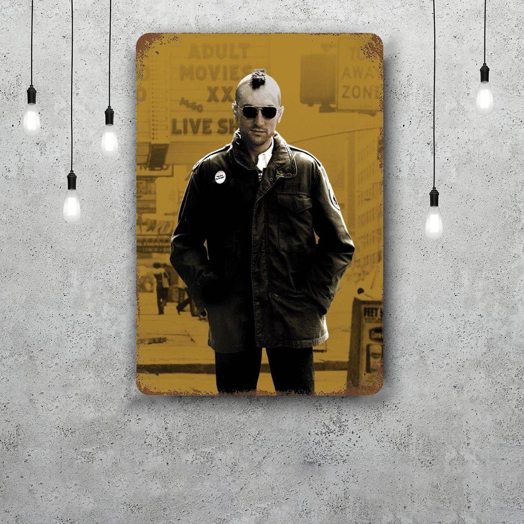 de niro taxi driver movie Retro Vintage Tin Sign Poster Decorative Plaque Metal Plate Wall Decor