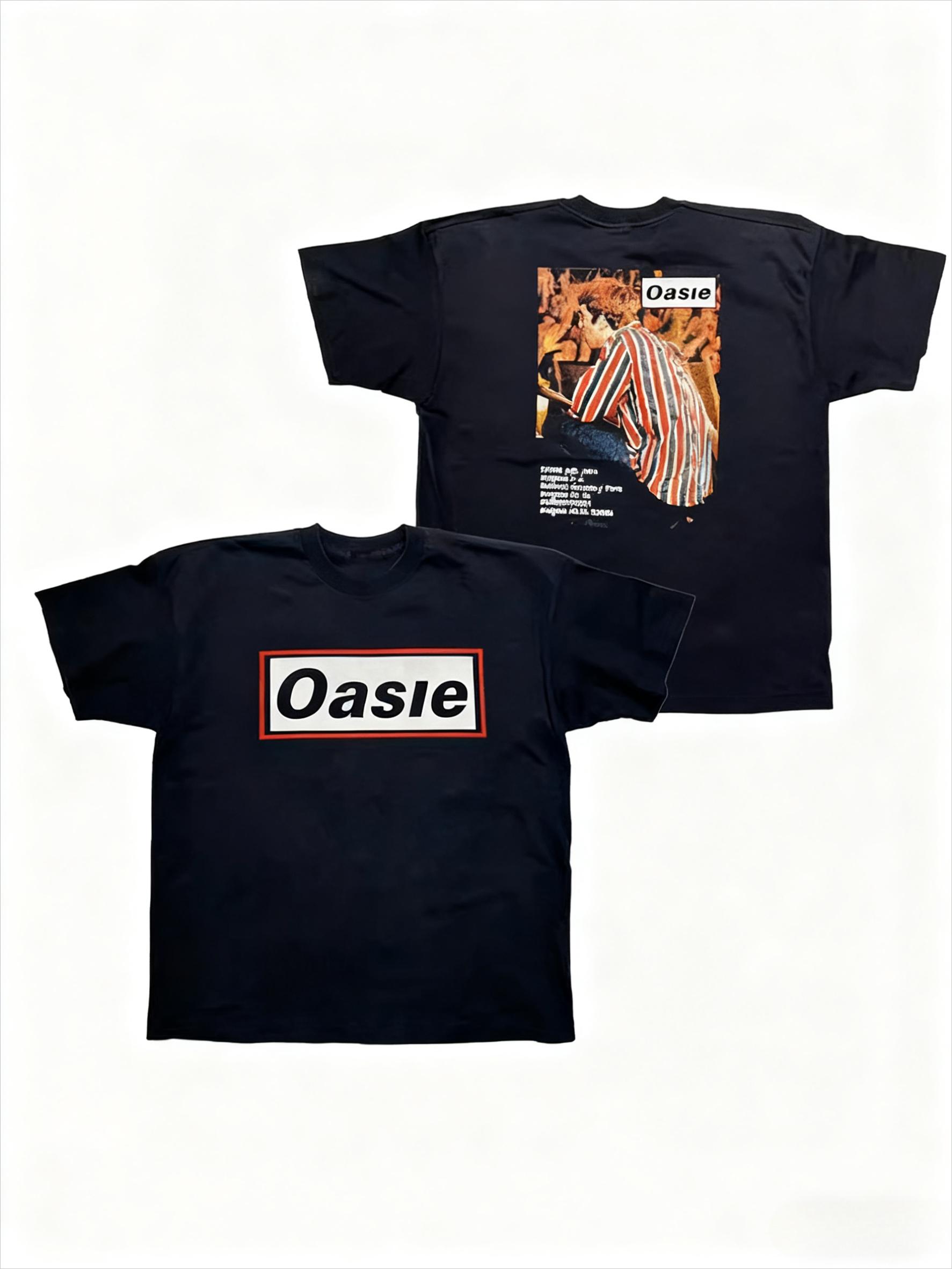 

2025 Новая летняя мужская женская футболка Oasie Рок-группа Уличная с принтом Хлопок Повседневная Модная футболка Осень и зима нижнее белье 4XL