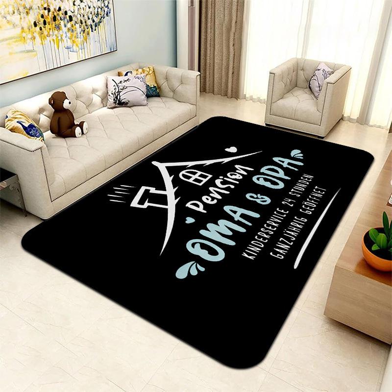 German "Pension OMA & OPA" Doormat, Non-Slip Washable Rug for Indoor Outdoor, Entryway, Kitchen, RV & Home Decor