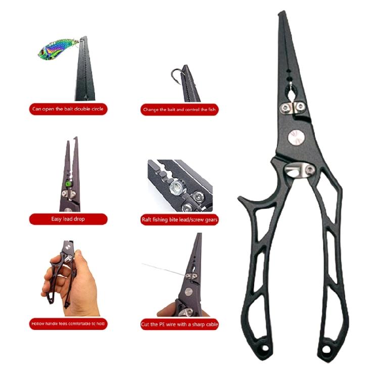 Plier Fishing Plier Fishing Tackle with Sheath and Coiled Lanyard Fishing Multitool Hook Remover Braided Line Cutter