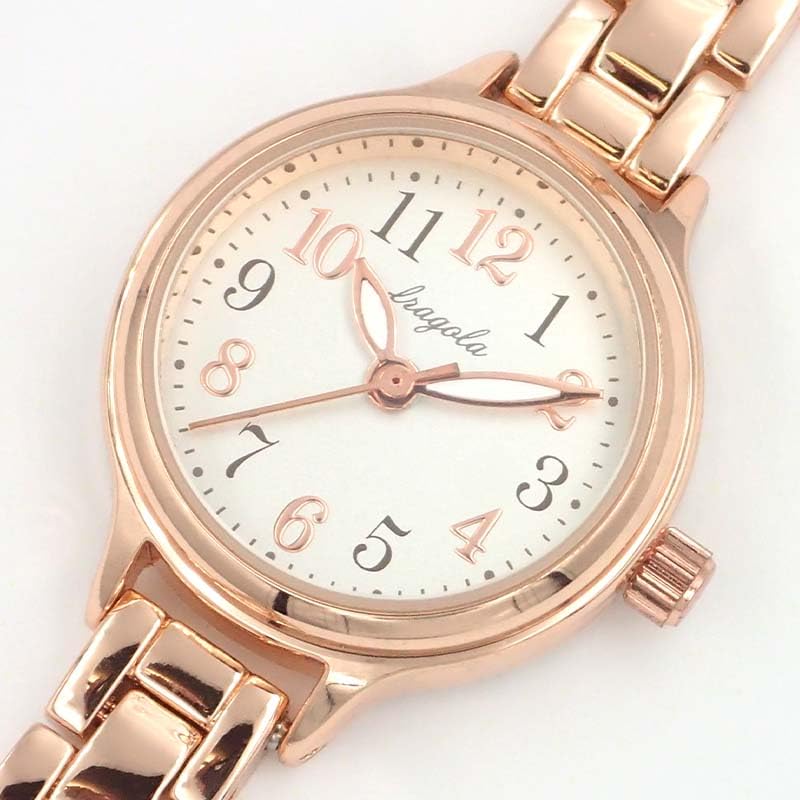 follow (Fragola) wristwatch, small round metal watch N02626S-2 PG