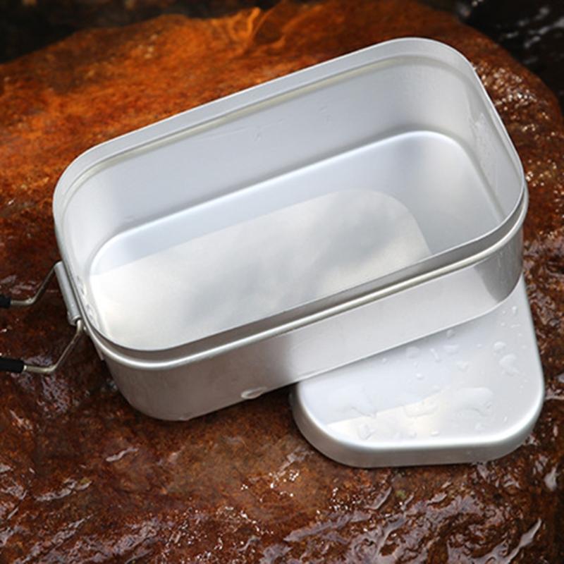 Aluminium-Mittagessenbehälter mit Griffen, isolierte Lunchbox für den Außenbereich, tragbare Camping-Bento-Box für Kinder und Erwachsene