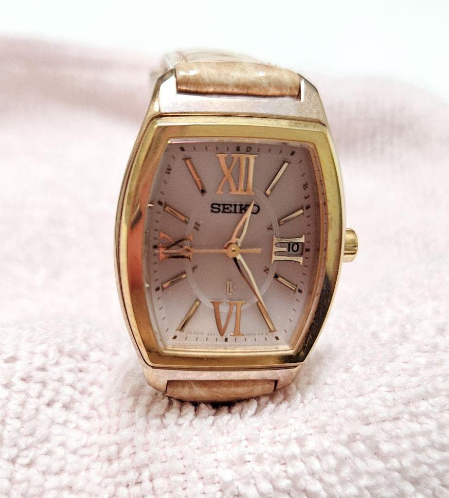 [USED] Junk SEIKO Solar Watch for Women, Gold Tonneau Shape