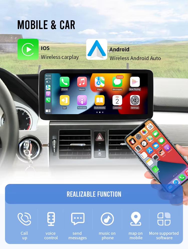 Mercedes-Benz A-Class Dual-Screen Android Navigation System with Large Central Control Display