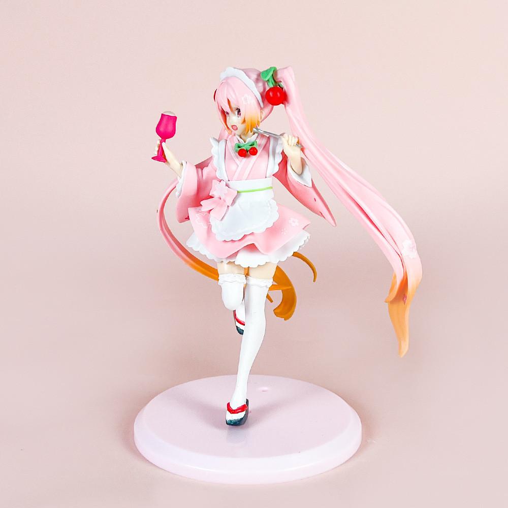 Hatsune Miku Pvc Model Anime Character With Maid Costume Design For Home Office Decor
