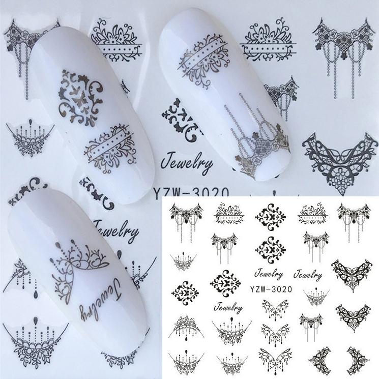 1 Sheet Flower Series Nail Art Water Transfer Sticker Full Wraps Deer Lavender Tattoo Flamingo Nail Tips DIY Decals Decoration
