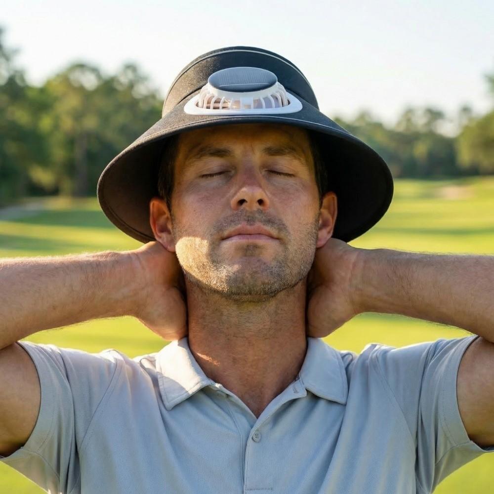 Breathable Sun Hat with Fan Wide Brim Beach Sunshade Hat Outdoor Visor Hat Mountain Climbing
