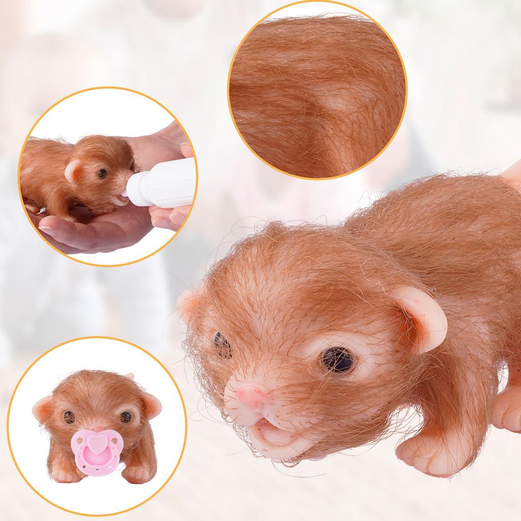 Lifelike Reborn Puppy/Piggy Doll Soft Silicone Mini Doggy/Pig Doll Toys with Feeding Bottle Accessories Kids Christmas Doll Gift