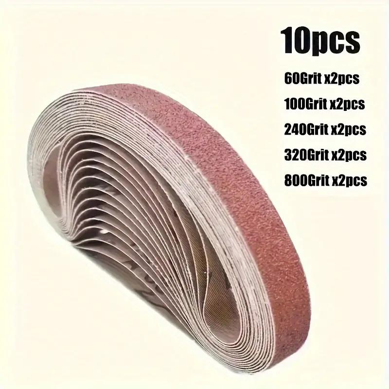 520x20mm 10pcs 60/100/240/320/800#Small Mini Belt Sander For Grinding Stainless Steel Polishing Rust Removing Abrasive Fabric