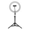 26cm Selfie Ring Light High Brightness USB Rechargable LED Rim Lamp with Adjustable Tripod Stand for Live Stream