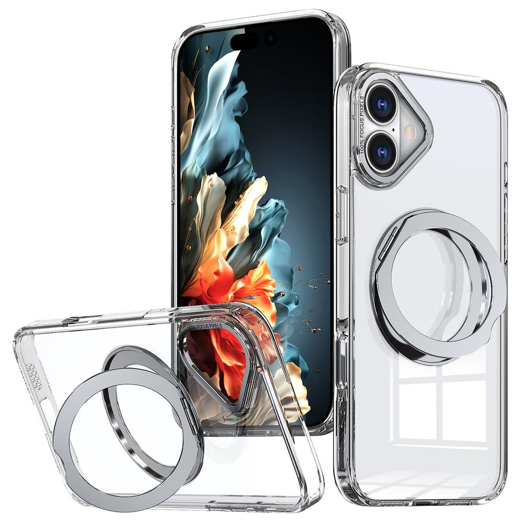 For iPhone 16 Plus Case Compatible with MagSafe TPU+Acrylic Kickstand Phone Cover