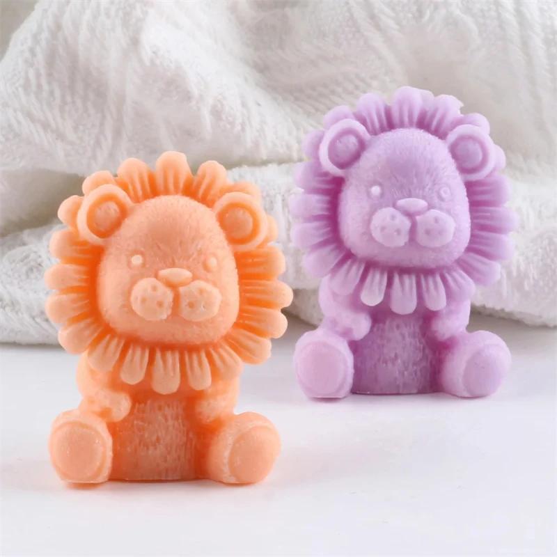 2026New DIY 3D Cartoon Lion Silicone Mold Suitable for Candles and Crafts - Flexible and Durable Yellow Silicone with Cute Lion