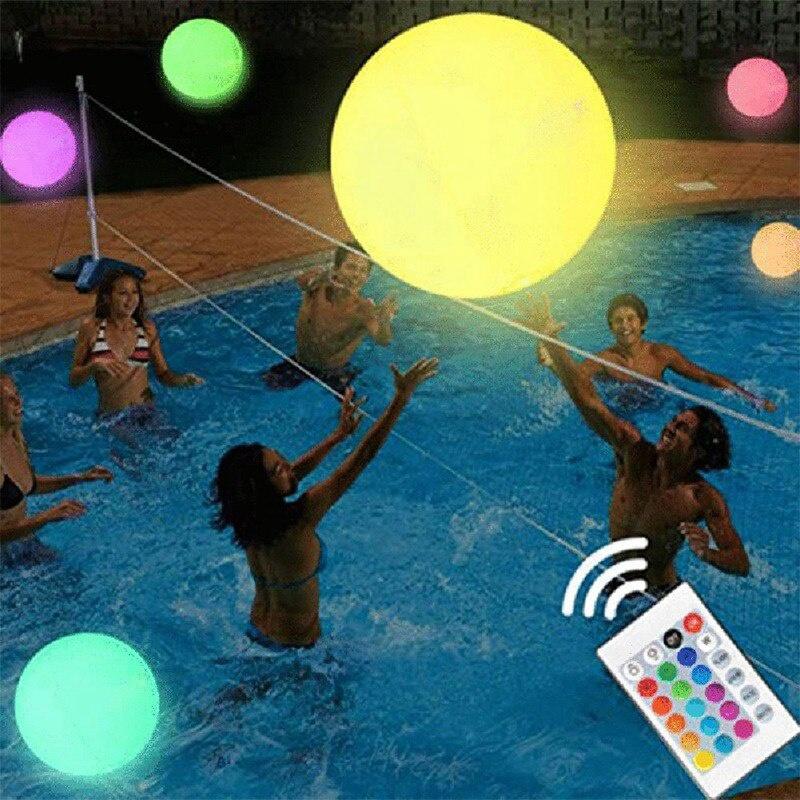 40cm Luminous Ball Landscape Decoration Garden Lawn Lamp Inflatable Swimming Pool Toy Beach Luminous LED Ball Water Amusement Equipment