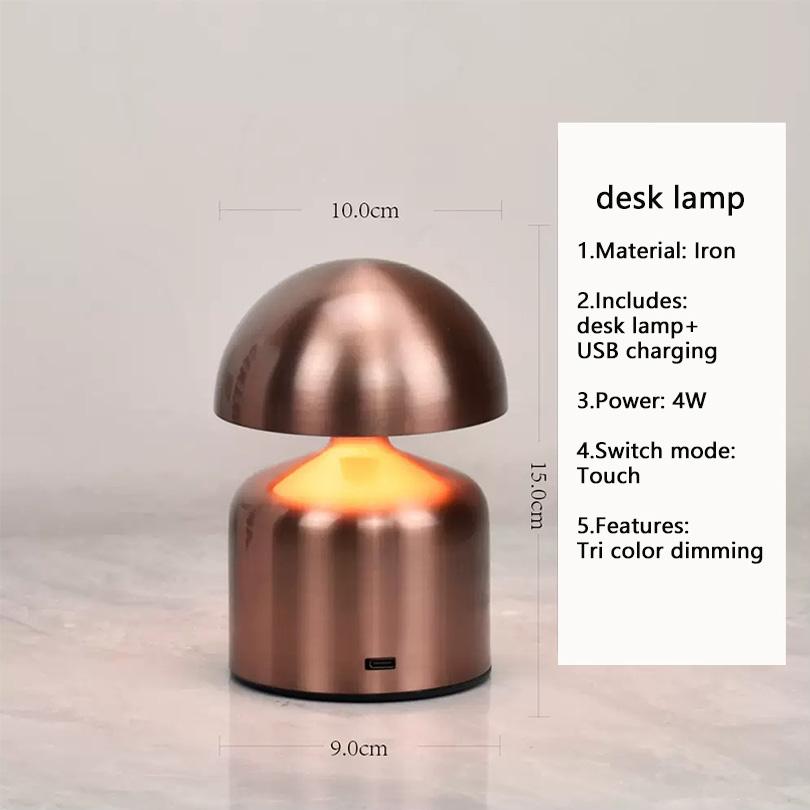 LED Table Lamps USB Rechargeable Touch Dimming Night Light 3 Color Cordless Atmosphere Bedroom Bedside Reading Lamps Decor Light