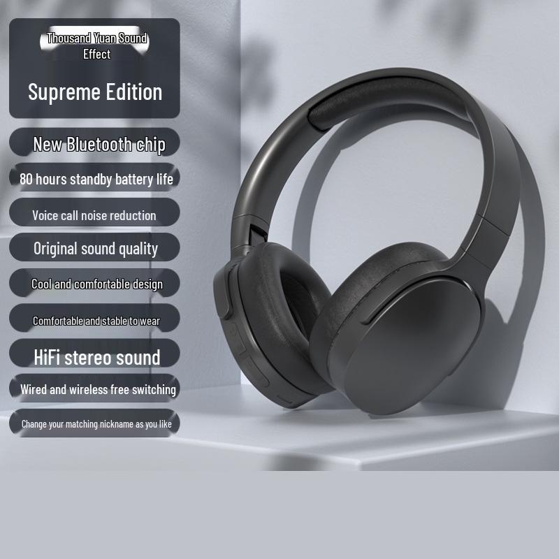 2025 New Model Wireless Over-Ear Bluetooth Noise-Cancelling Headphones for Gaming and Sports