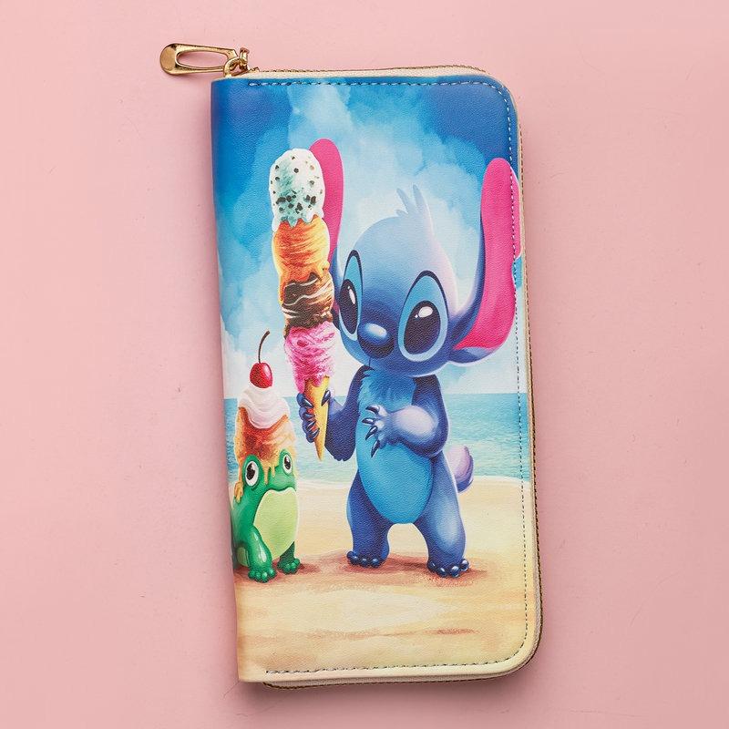 New Pu Wallet, Long Cartoon Image, Cute Change Bag, Simple and Practical Card Bag with Zipper.