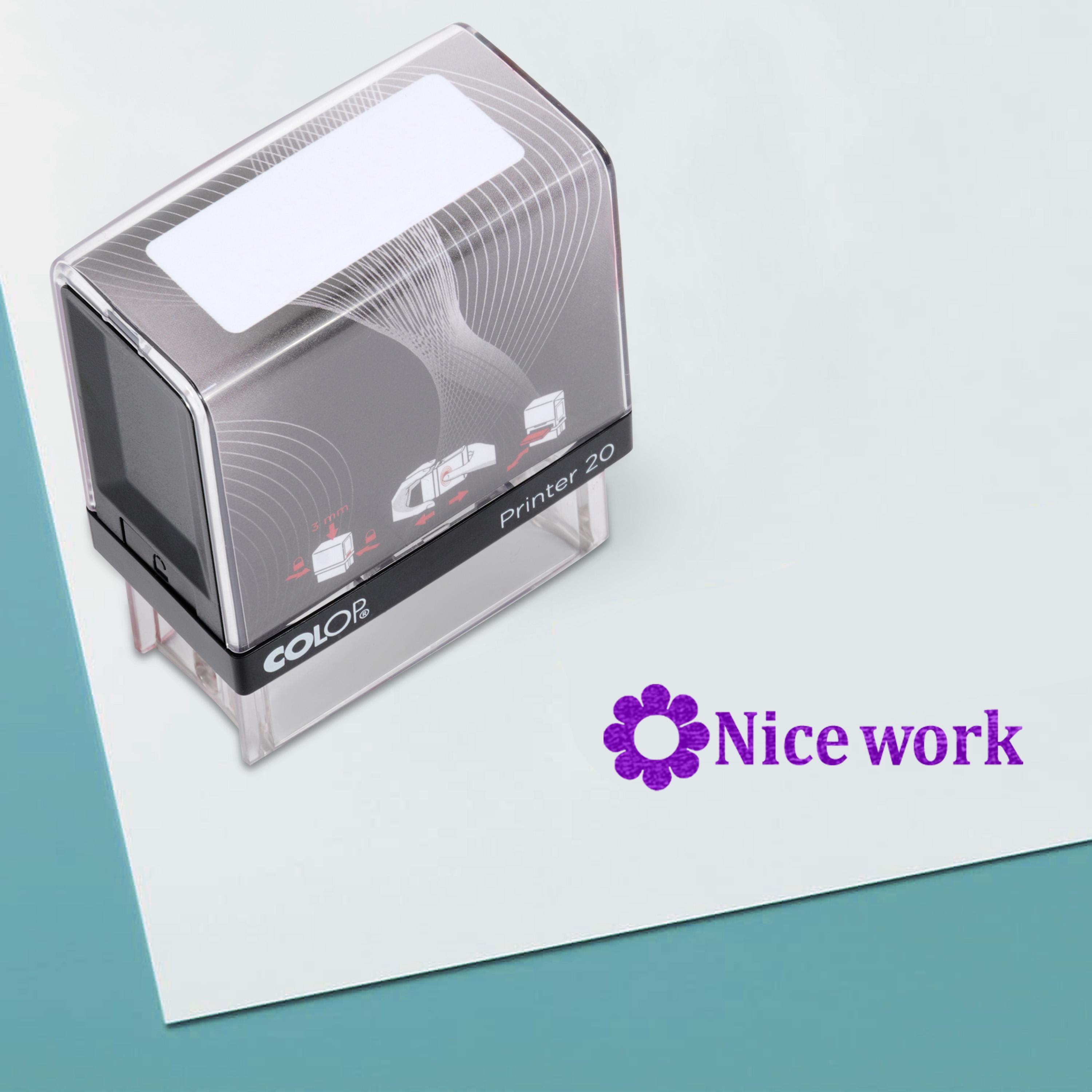 

Printtoo Self Inking Rubber Stamp - Pre-Inked Office Stamp - Stationary Stamp - Stamp Stamp - Business Stamp 14 mm x 38 m Фіолетовий