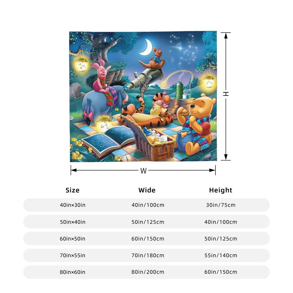 Cartoon Bear Flannel Blankets Winnie The Pooh Funny Throw Blankets for Bed Sofa Couch 200x150cm Quilt