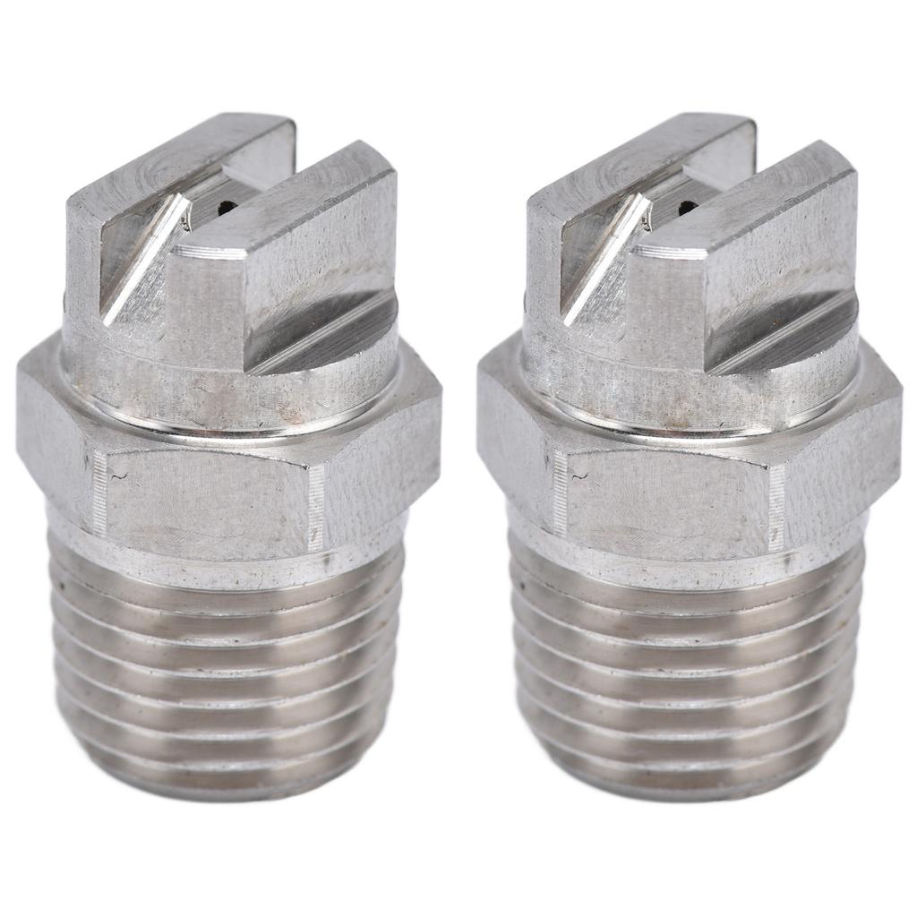 2pcs Fan Nozzle Stainless Steel Wide Coverage Area Compact Practical Uniform Atomization Sprayer