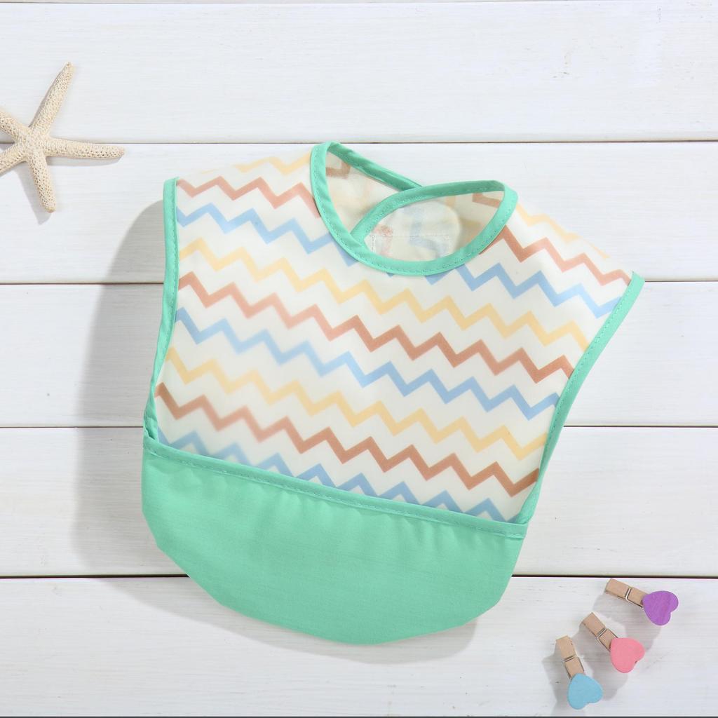 Waterproof Baby Drool Bib with Pocket - Wash-Free Design