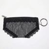 Unique Briefs Shape Cosmetic Bag Lace Heart Mesh Makeup Storage Pouch Y2K Transparent Toiletry Bag Storage for Travel