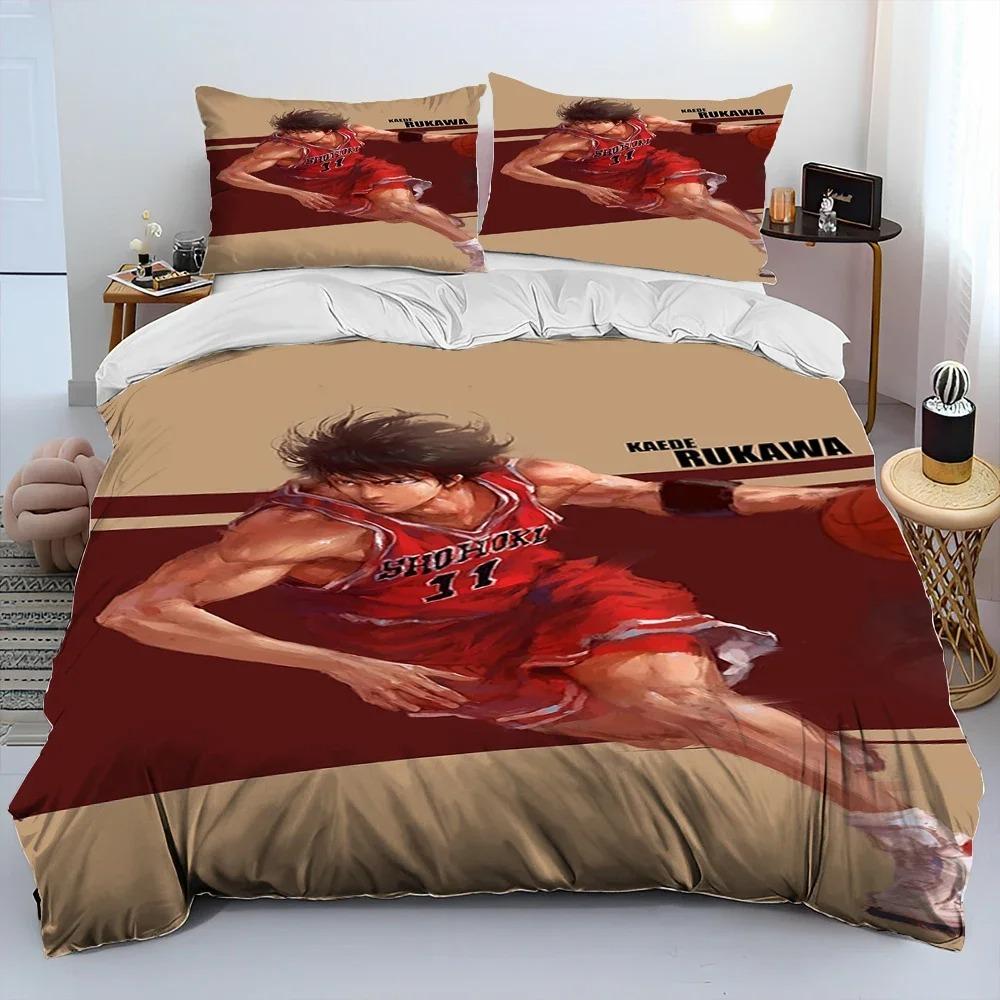 Slam Dunk Japan Anime Cartoon Comforter Bedding SetDuvet Cover Bed Set Quilt Cover PillowcaseKing Queen Size Bedding Set Kids