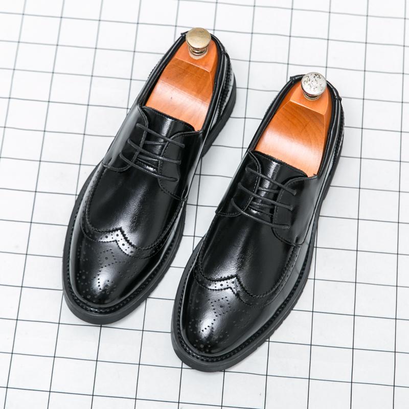 Men’s Brogues Formal Business Leather Shoes Men Retro Tuxedo Wedding Classic Dress Shoes Plus Size