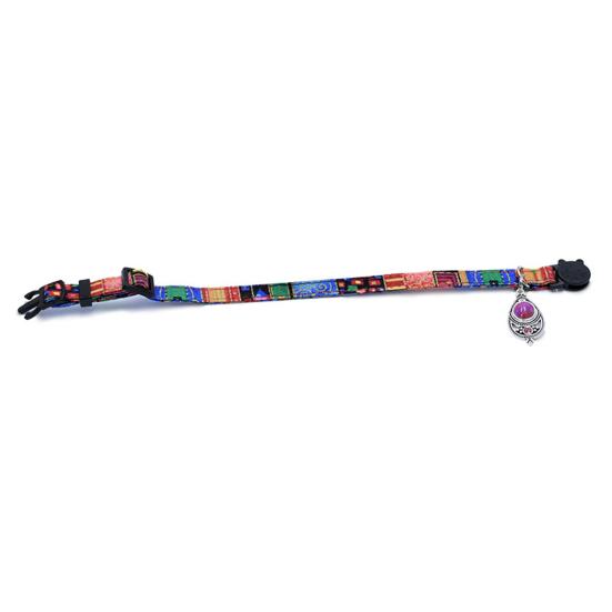 Vintage Pet Collar Boho Adjustable Nylon Dog Collar with Bead Pendant for Small Medium Large Dogs Cats