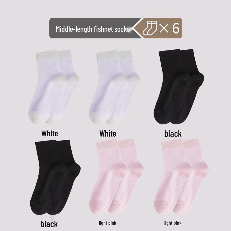 LangSha Women s Mid-Calf Cotton Socks (6-Pack)