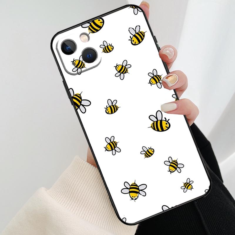 Bee Bumblebee Pattern Phone Case For iPhone 13 14 Pro Max 11 14 Pro Max 12 14 Pro Max mini 6 7 8 Plus SE 2020 Soft Cover
