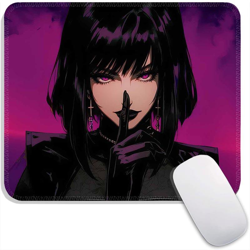 Standard Mouse Pad Purple Anime Grils Gamer Cabinet Small Gaming Mousepad Travel Mouse Mat Plymouth Non-Slip Office Mousemats