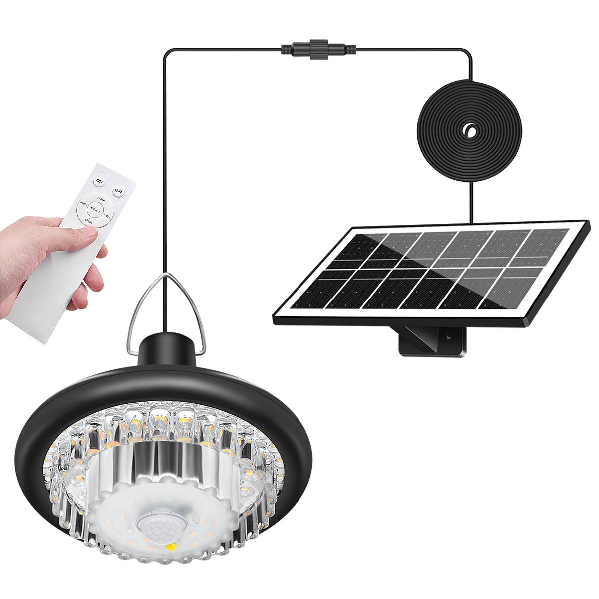 

Upgrade Solar Shed Light Indoor Outdoor Crystal Motion Sensor Pendant Light Waterproof Remote Control Gazebo Barn Garage Garden