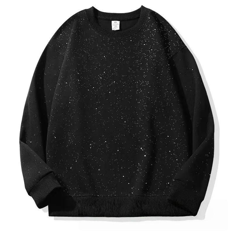 

Модный круглый вырез с принтом звезд - Удобный, приятный для кожи хлопок из молочного шелка XXL чёрный