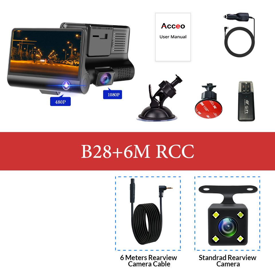 E-ACE Auto DVR 1080P 3 Kamera Objektiv DVR Dash Cam 170 Weitwinkel G-Sensor Auto Rückfahr Recorder Unterstützung nachtsicht