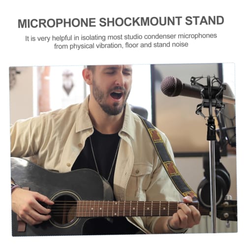 Toyvian 1 Piece Microphone Shock Mount, Live Microphone Stand, Microphone Bracket, Microphone Pop Filter, Desktop Microphone, Microphone Holder, Micro