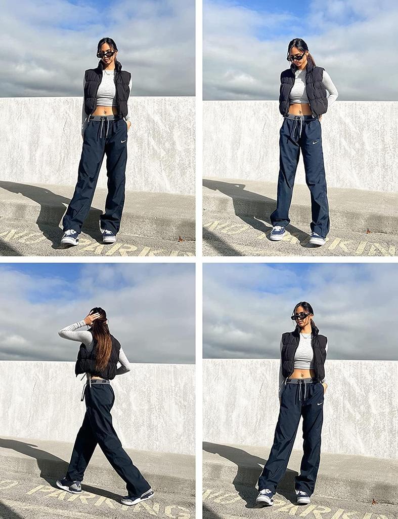 Womens Cropped Puffer Vest Zip Up Sleeveless Lightweight Padded Winter Outerwear