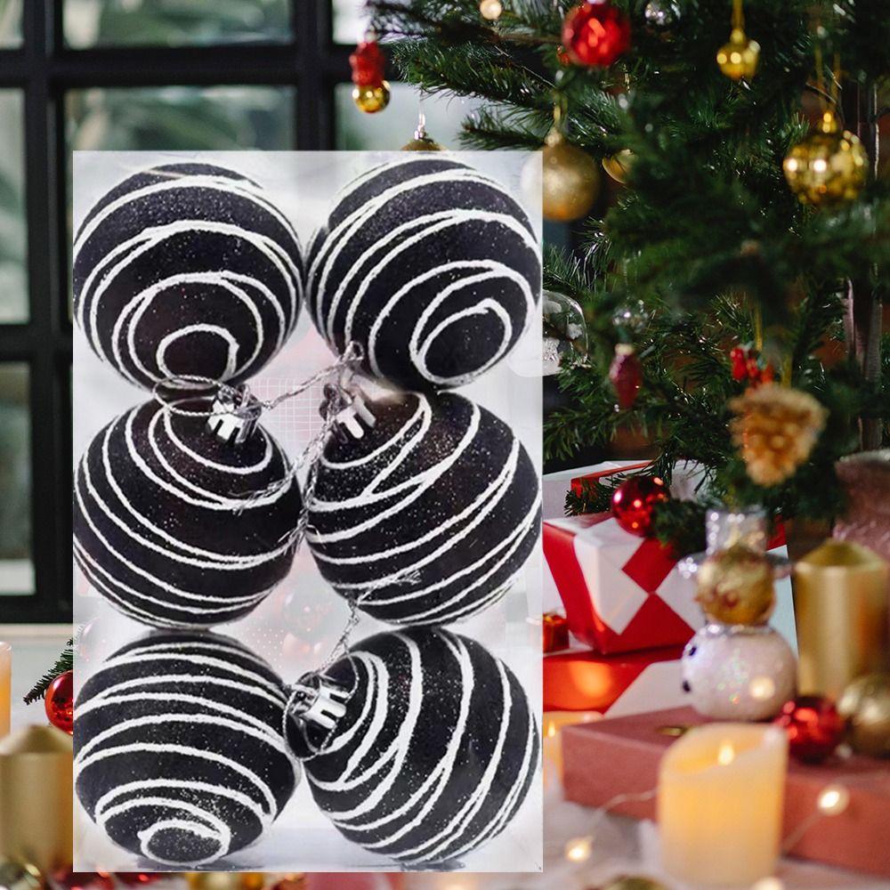6ks Kulaté vánoční přívěsky 6cm Ozdoby na okno Vánoční koule Párty Svátek