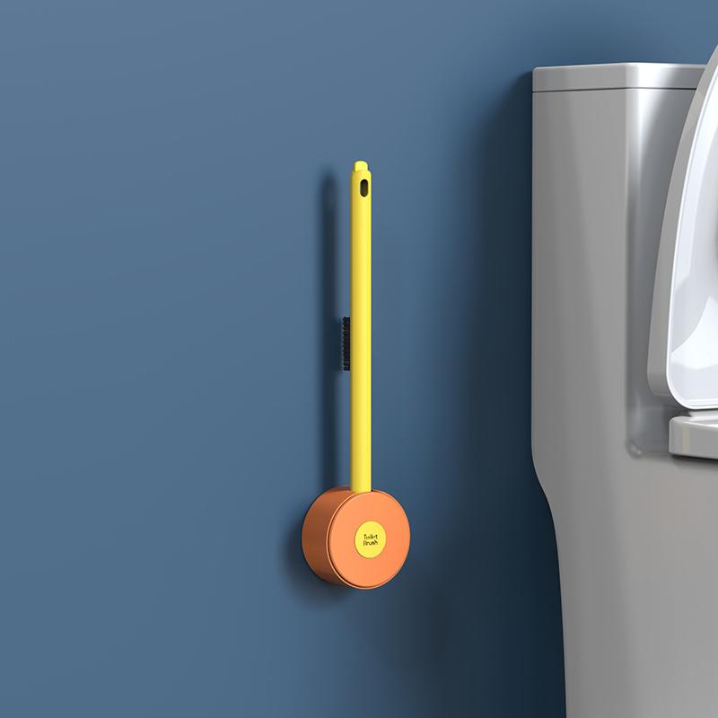 Toilet Brush No-Punch Bathroom Silicone Toilet Brush
