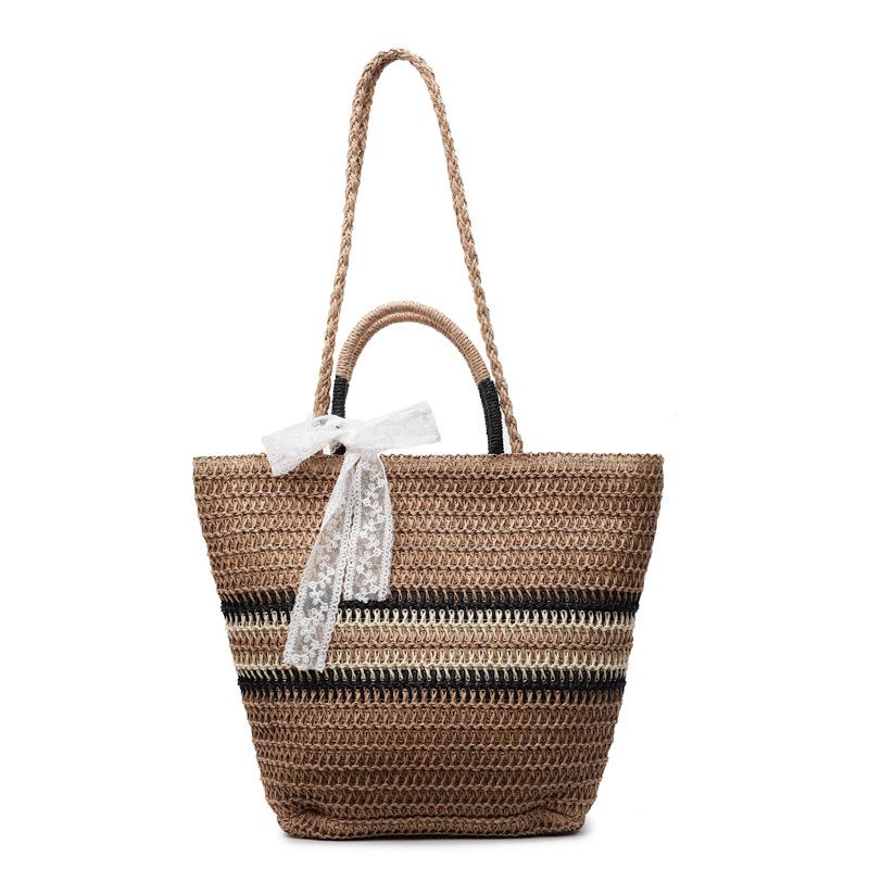 Summer Large-capacity Straw Woven Bag Women's New Beach Woven Handbag Commuter Tote Bag Bucket Bag