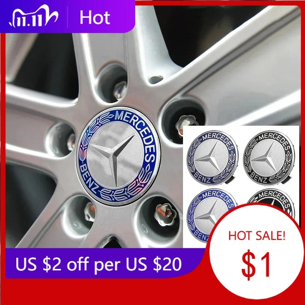 Car Sticker For Mercedes Benz Auto 75mm Wheel Center Hub Cap Badge Decoration Accessories for Mercedes Benz Maybach W204 W205 W2
