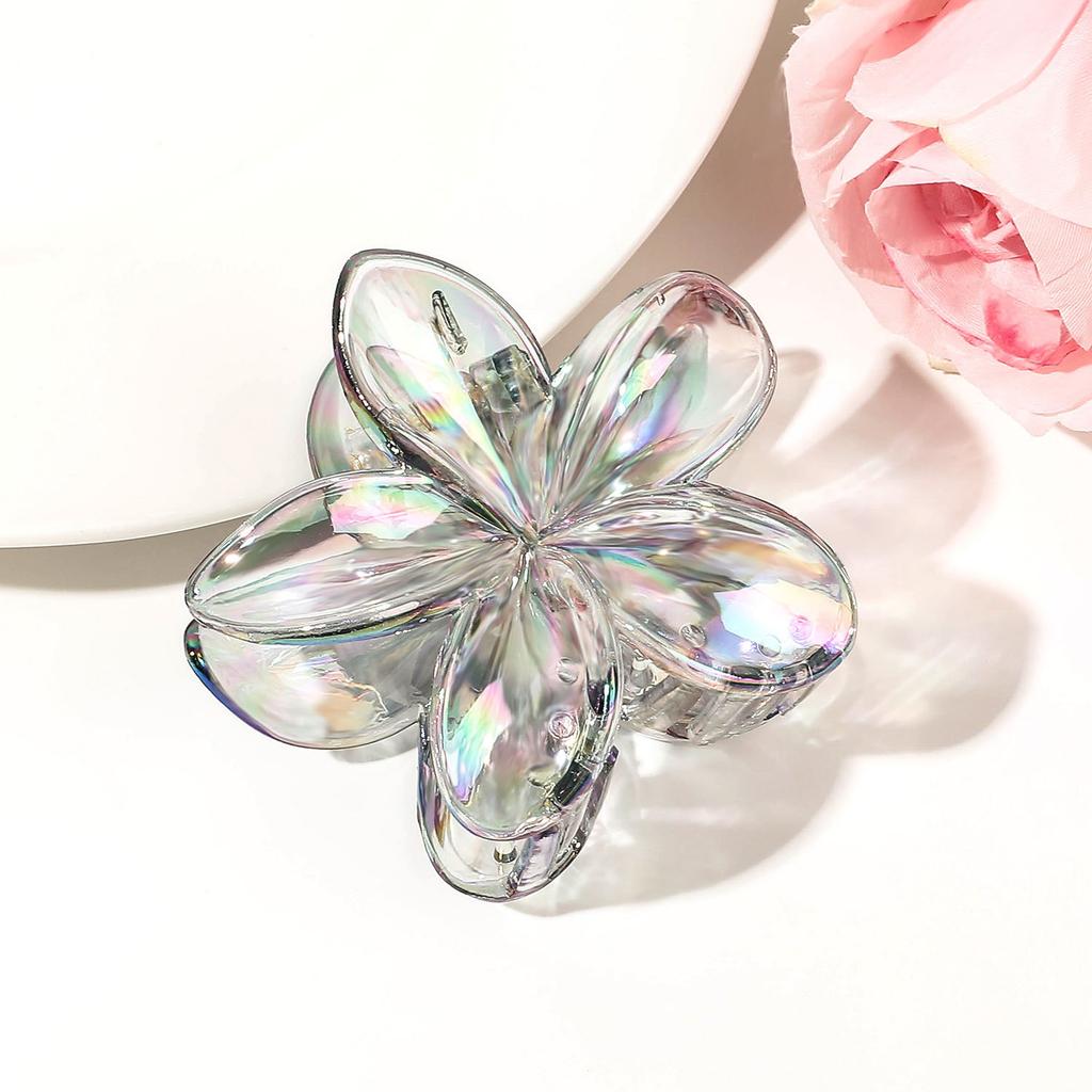 Transparent Flower Hair Claw Clips Women Crab Hair Clip Floral Hair Claws Ponytail Holder Hair Clips Hairpin Barrette Headwear