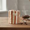 Modern Striped Ceramic Coffee Cup Hand Painted Simple Flower Tea Cup Home Breakfast Milk Mug Couple Mug Birthday Gift Home Decor